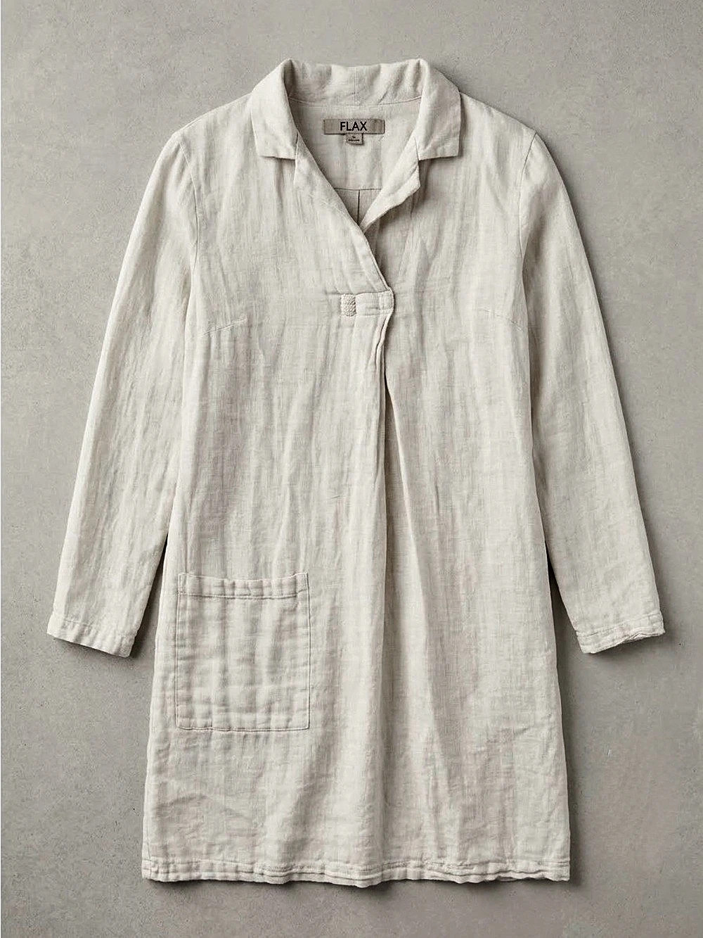 FLAX Linen-Look Mini Dress in White